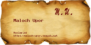 Maloch Upor névjegykártya
